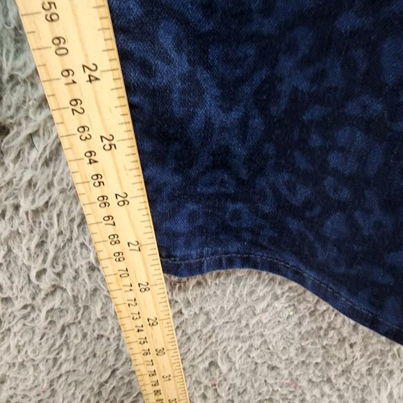Gap Jeans Womens 35 Blue Cheetah Print Always Skinny Cotton Blend - Picture 7 of 14